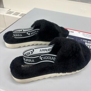 Koolaburra by UGG Sling-Back Black Fuzzy Slippers/Sandals | Size 8